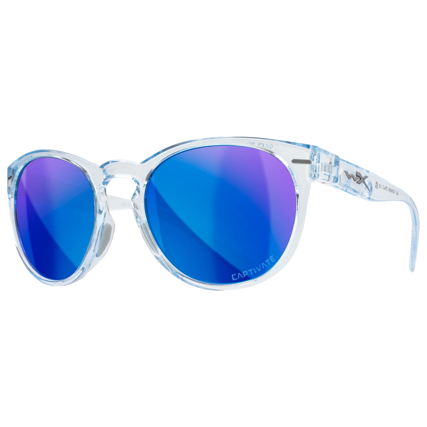 Okulary damskie Wiley X Covert - Captivate Polarized Blue Mirror/Gloss Crystal Light Sapphire Blue
