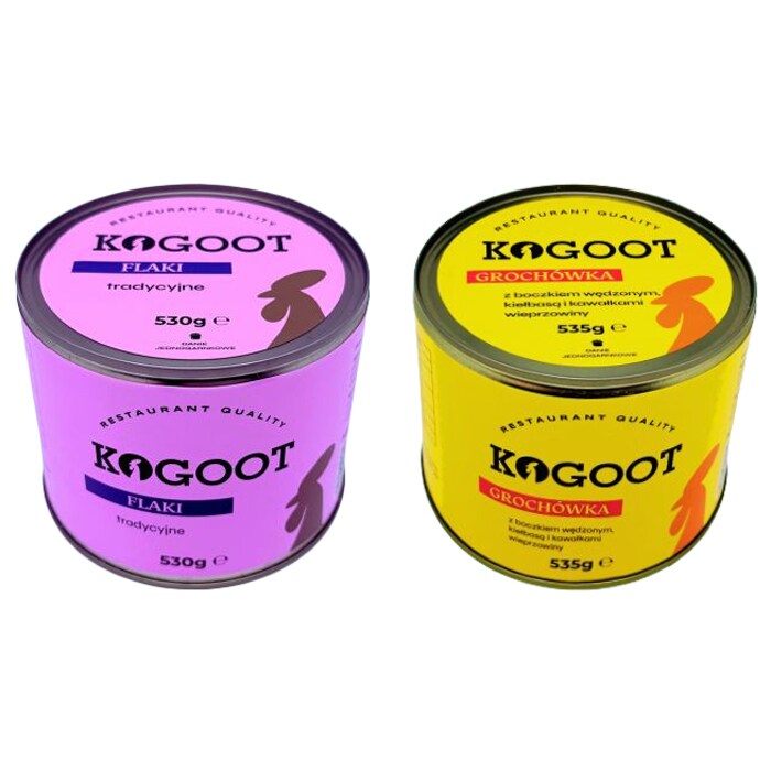 Żywność konserwowana Kogoot - Flaki tradycyjne 530 g, Grochówka 535 g