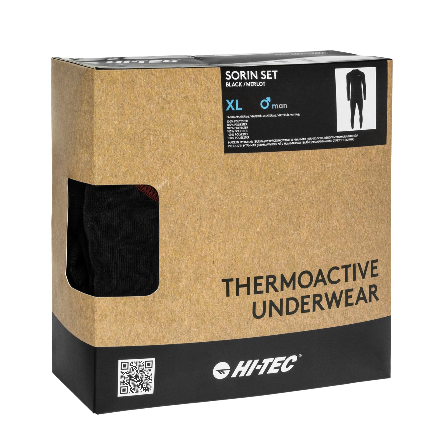 Bielizna termoaktywna Hi-Tec Sorin Set - Black/Merlot