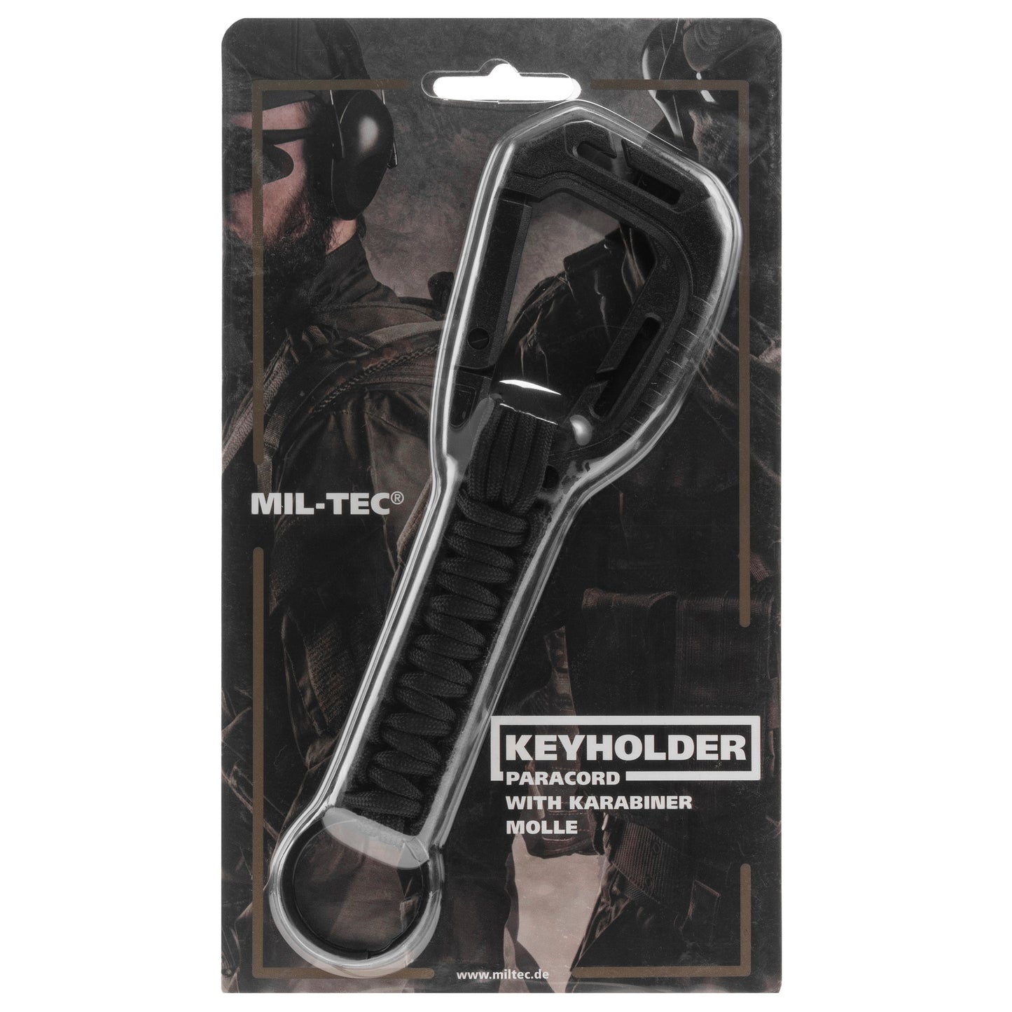 Brelok Mil-Tec Paracord z karabinczykiem MOLLE - Black