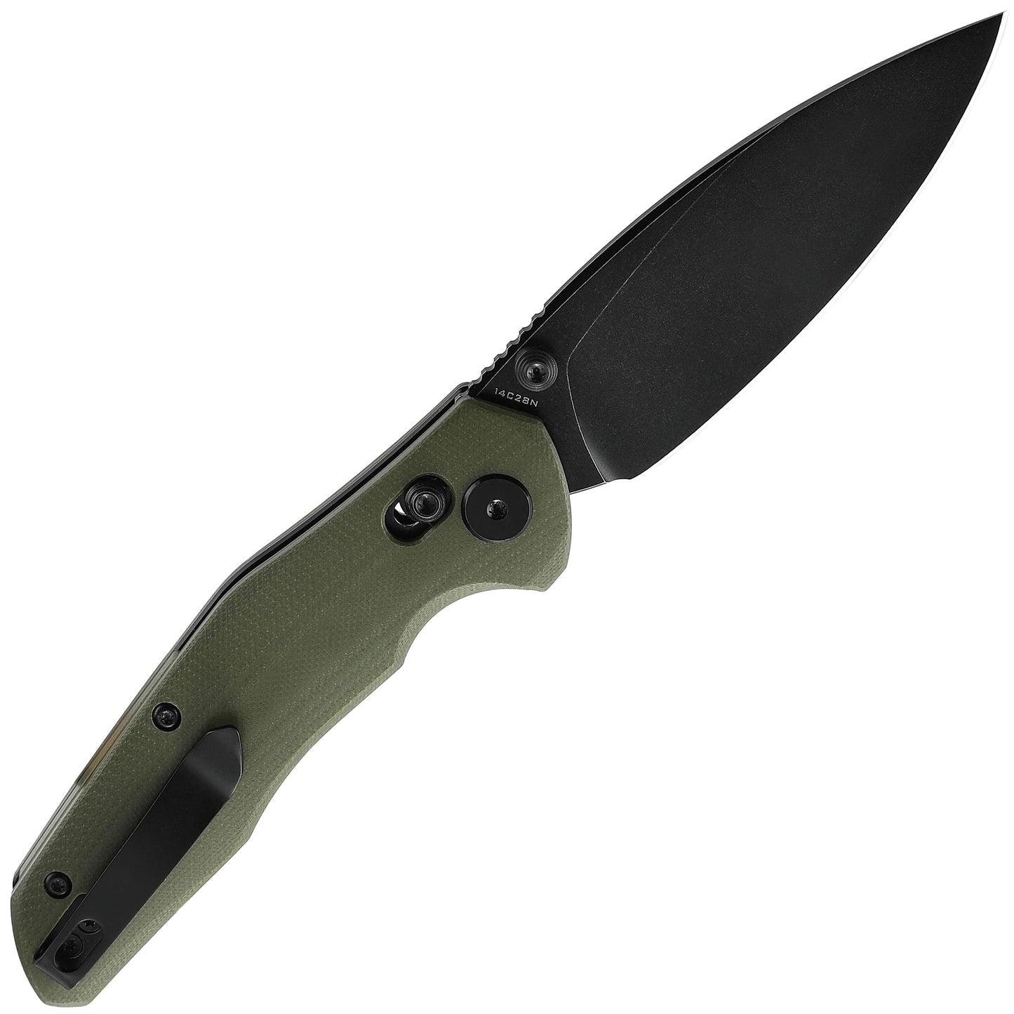 Nóż składany Bestechman Ronan Black Titanized Stonewash - Olive