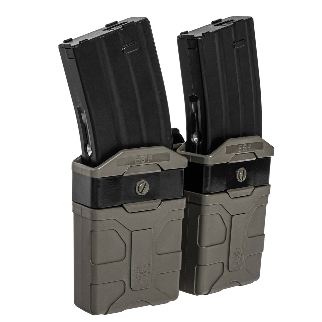 Podwójna ładownica obrotowa ESP z montażem UBC-04-2 na magazynki do AR-15 - Olive Drab