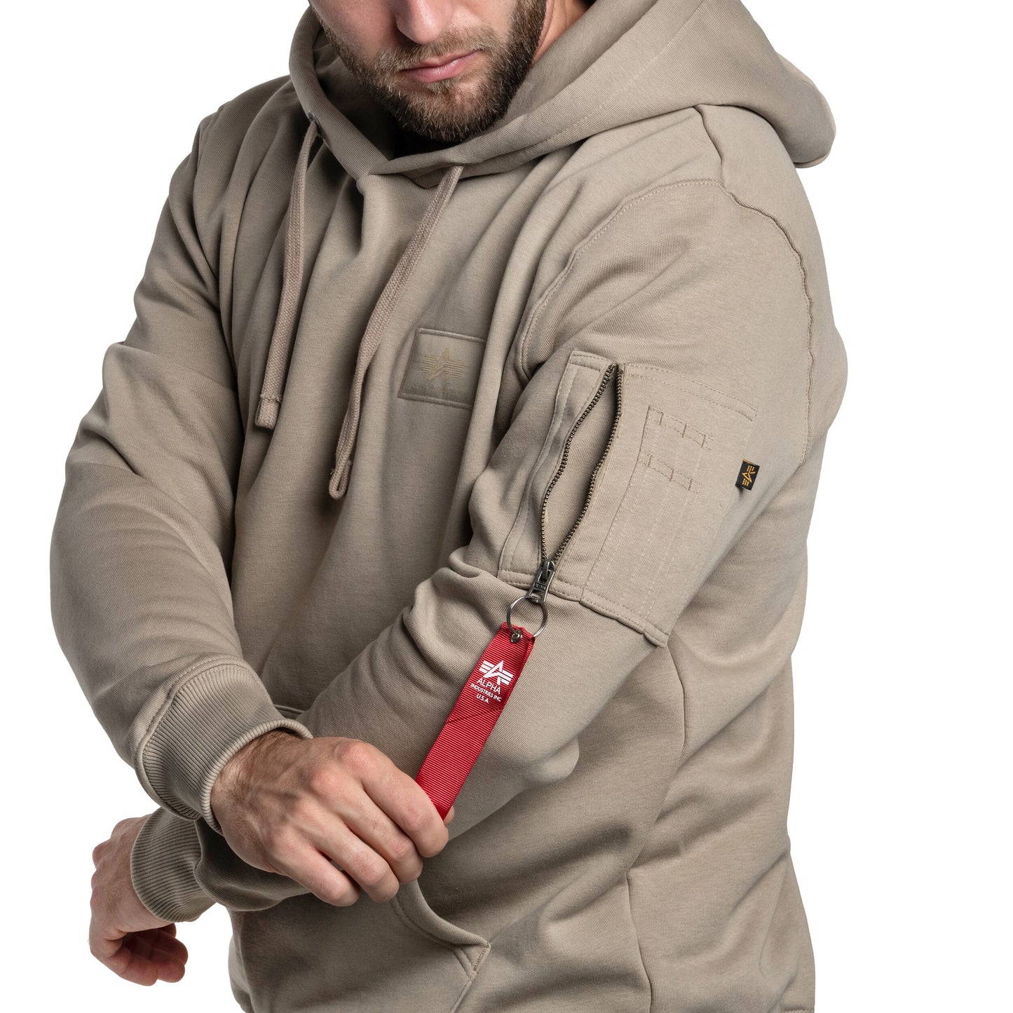 Bluza Alpha Industries Back Print Hoody - Vintage Sand