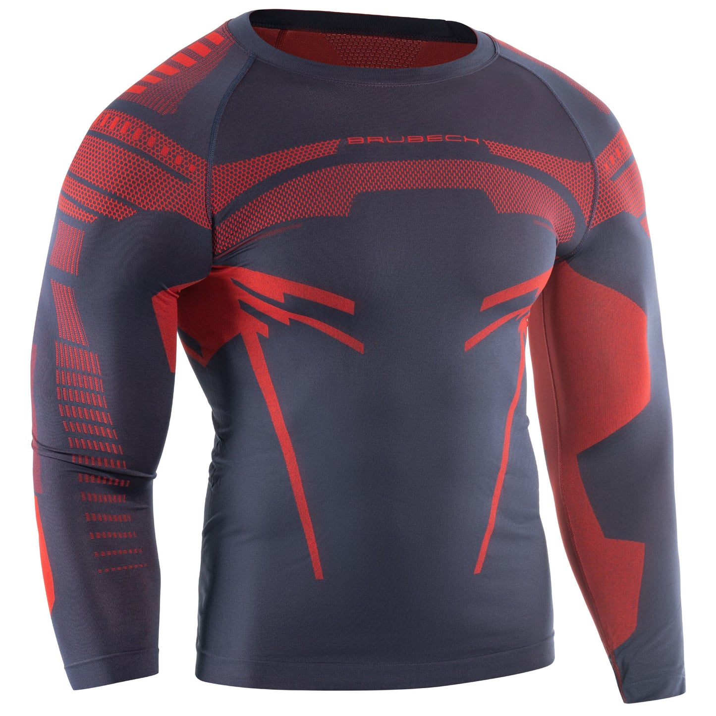 Koszulka termoaktywna Brubeck Dry Long Sleeve - Granatowa/Czerwona