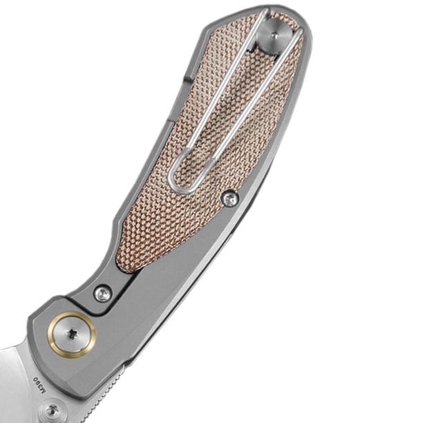 Nóż składany Bestech Knives Lito - Satin/Titanium Natural Canvas Micarta