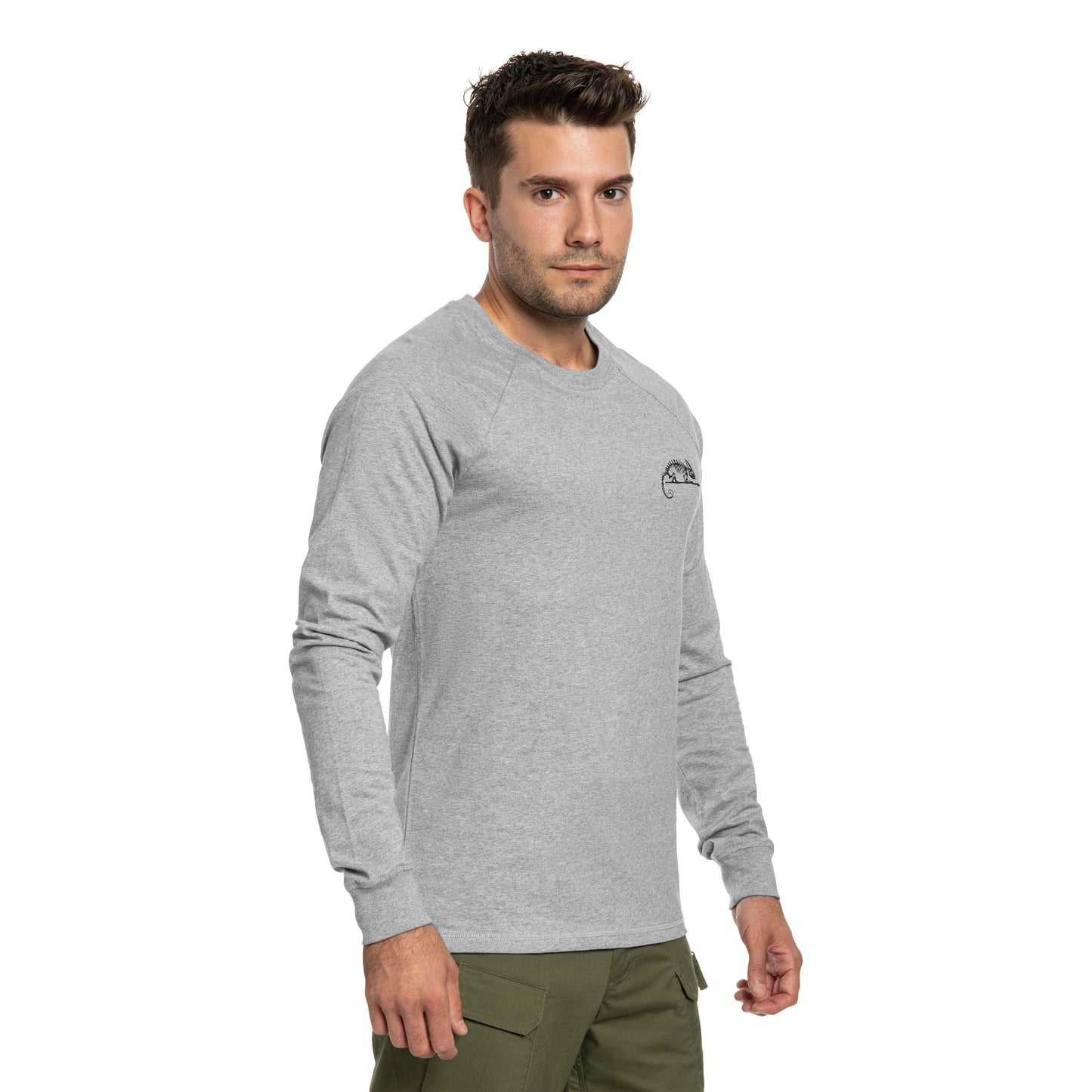 Koszulka Helikon Long Sleeve Logo - Grey Melange