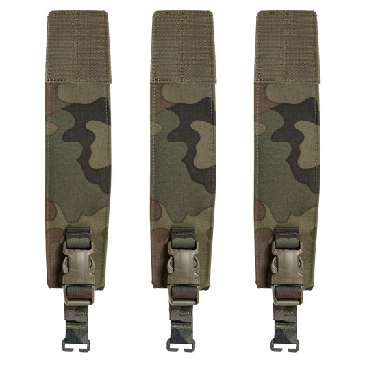 Zestaw trzech klap Combat Lab do potrójnej ładownicy karabinowej Front Flap Chest Rig - wz.93 Pantera PL Woodland