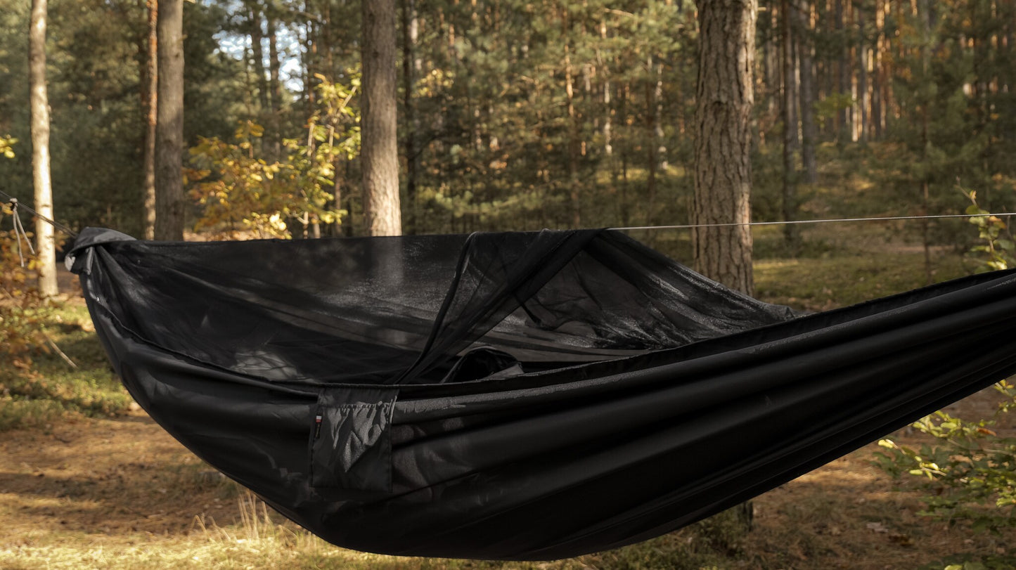 Hamak TigerWood Ważka V1 Pocket z moskitierą - Black