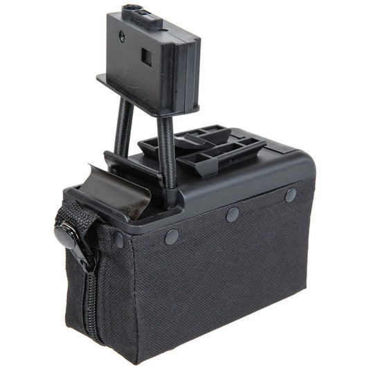 Magazynek pudełkowy ASG A&K 2000 kulek do replik M249 elektryczny - Black