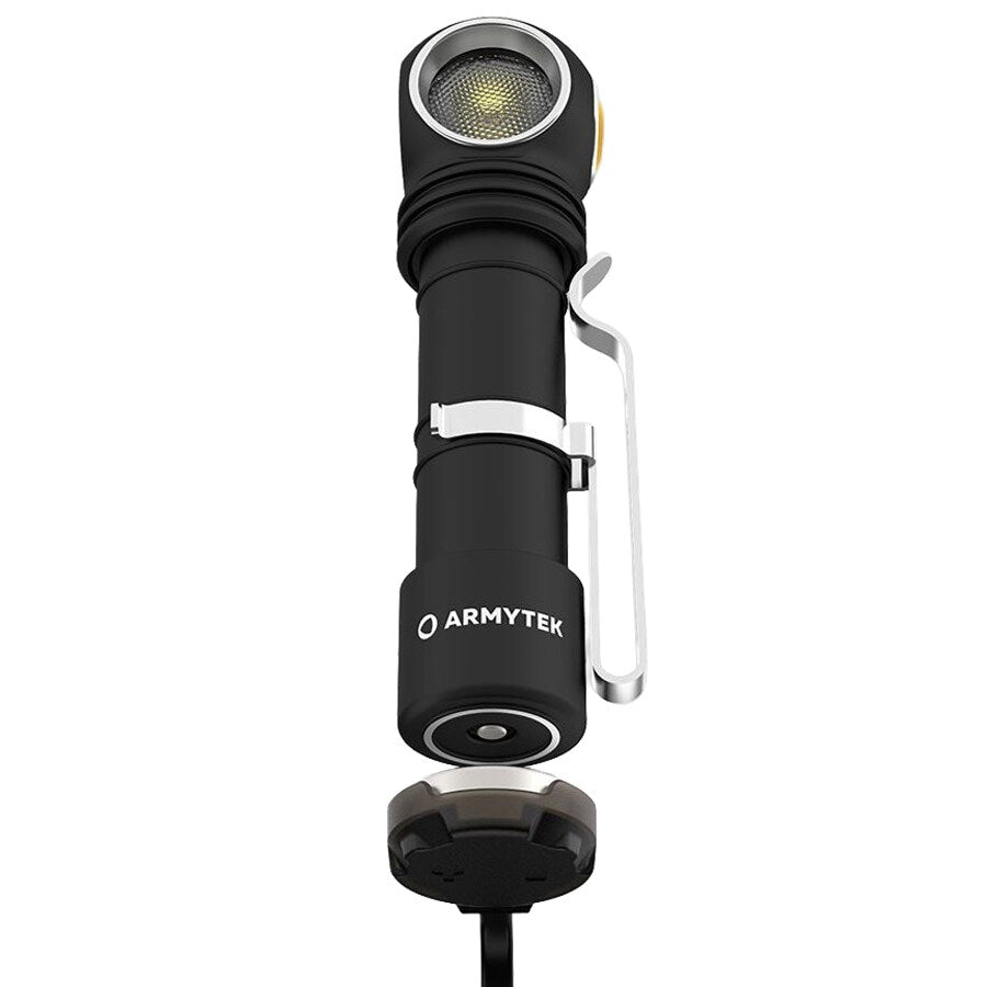 Latarka czołowa i kątowa Armytek Wizard C2 Pro Nichia Magnet USB Yellow PCB - 1600 lumenów