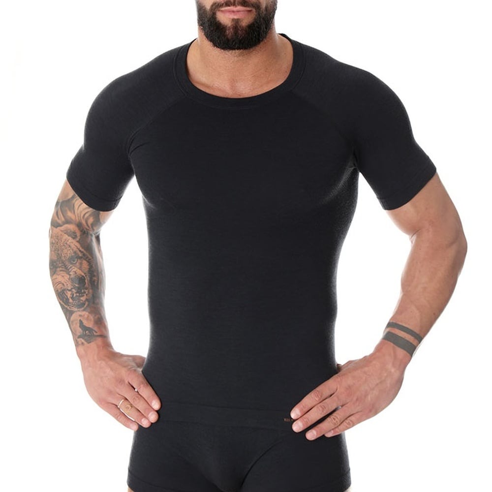 Koszulka termoaktywna Brubeck Merino Active Wool - Czarna