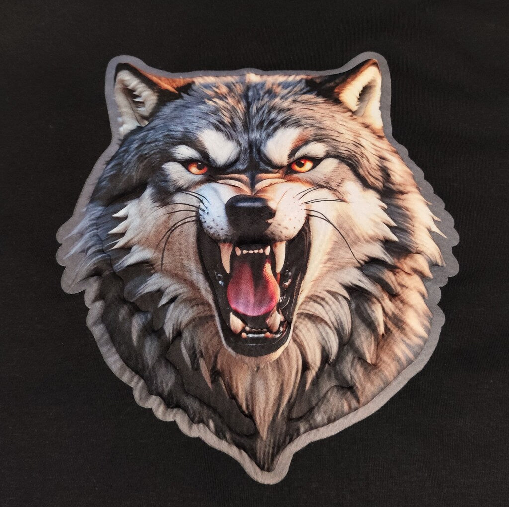 Koszulka T-Shirt Haasta Wilk 3D - Czarna
