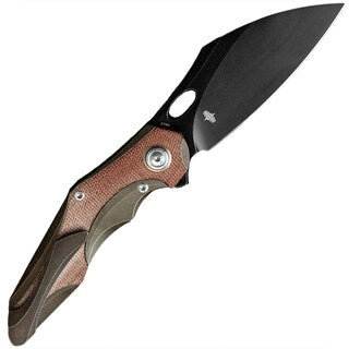 Nóż składany Bestech Knives Nogard - Bronze Titanium/Natural Micarta Canvas
