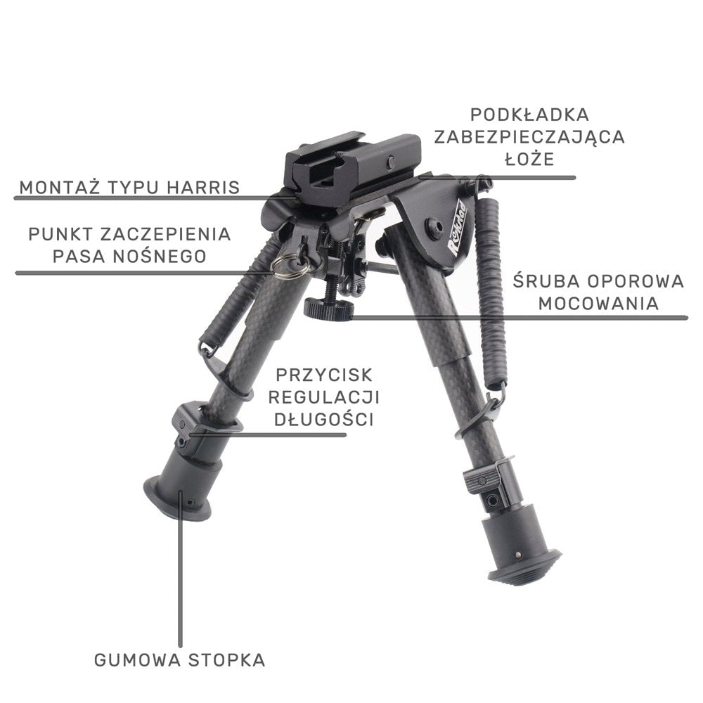 Dwójnóg składany Rokstad Harris/Picatinny 155-230 mm