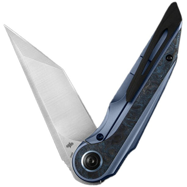 Nóż składany Bestech Knives Blind Fury - Satin/Blue Titanium Silver Carbon Fiber