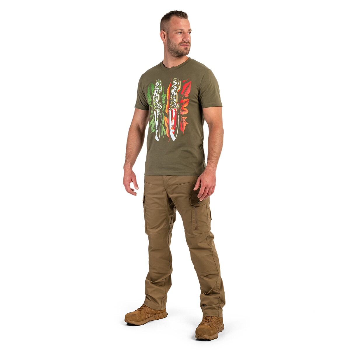 Koszulka T-shirt Voyovnik Noże Color - Khaki