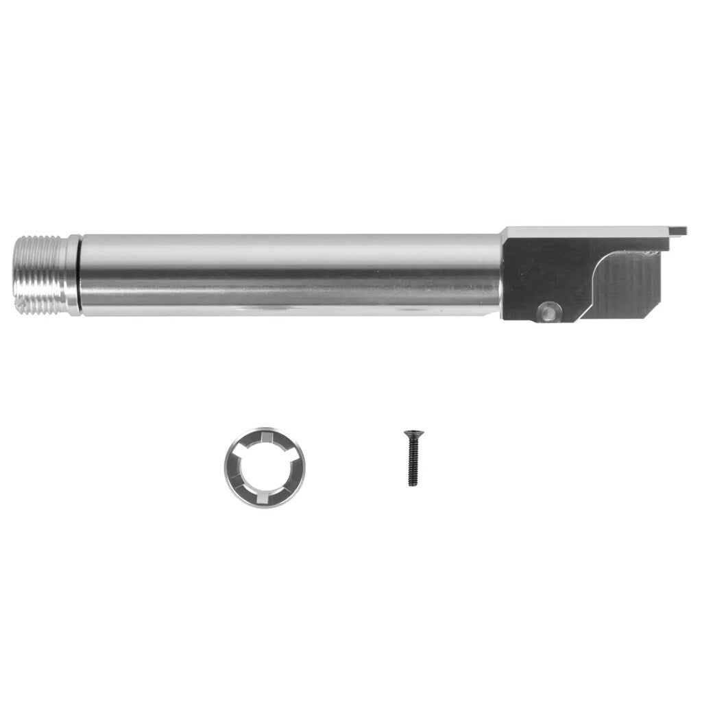 Lufa zewnętrzna Nine Ball Non-Recoiling 2 Way Fixed do replik Tokyo Marui Glock G19 gen.4 - Srebrna