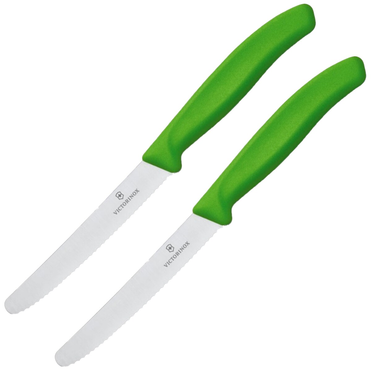 Nóż kuchenny Victorinox Swiss Classic Green - ząbkowany z zaokrąglonym czubkiem 2 szt.