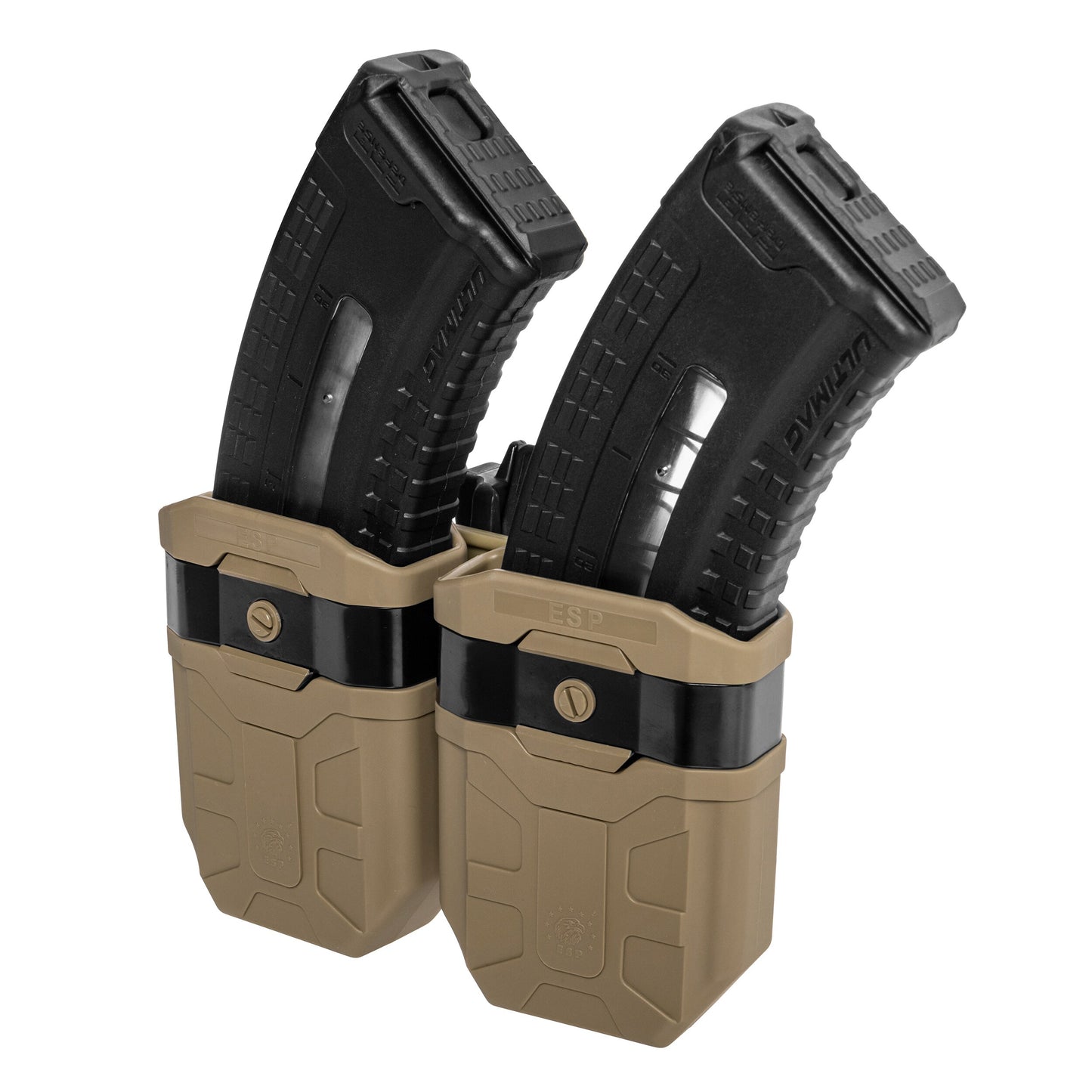 Podwójna ładownica obrotowa ESP z montażem UBC-08 na magazynki AK - Khaki