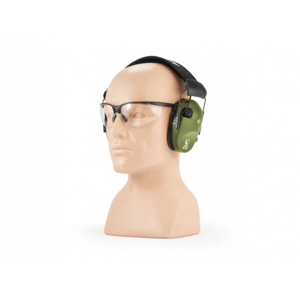 Ochronniki słuchu aktywne RealHunter Active Pro z okularami - Olive