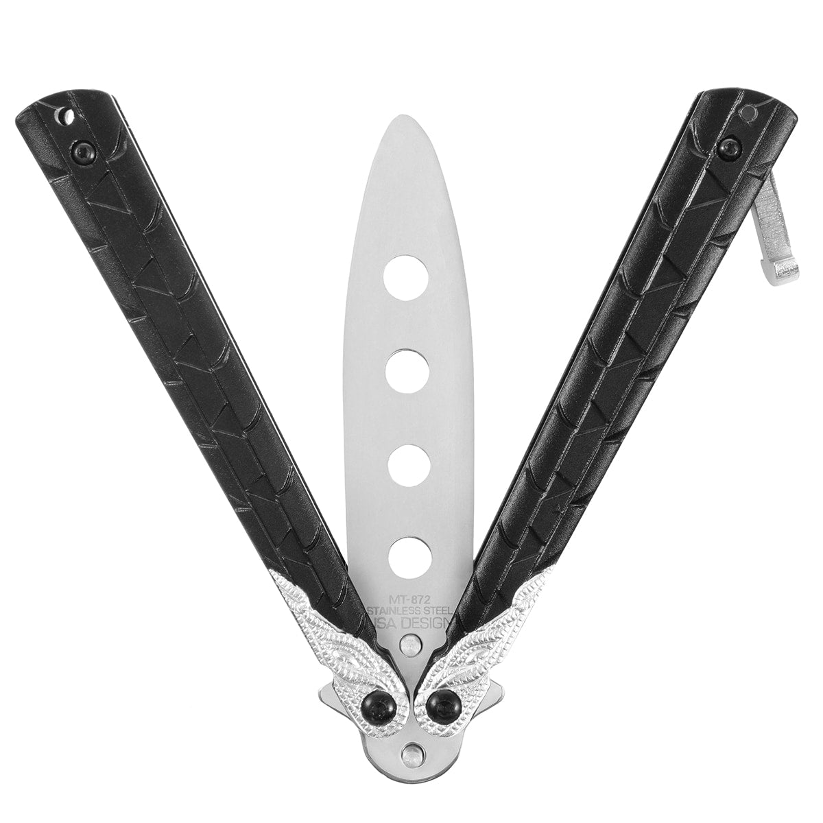 Nóż składany treningowy motylek Master Cutlery Dragon - Silver