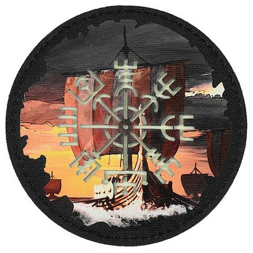 Naszywka M-Tac Vegvisir Drakkar fluorescencyjna - Black