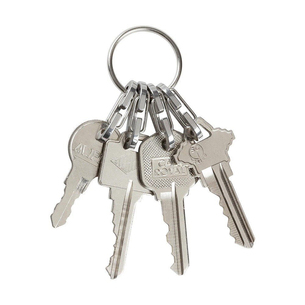 Brelok do kluczy z karabińczykami Nite Ize KeyRing MicroLink - Srebrny
