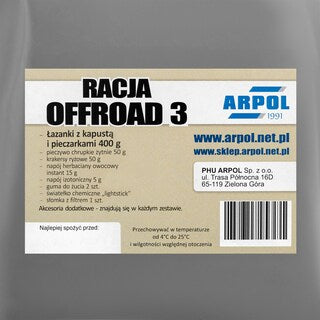 Racja żywnościowa Arpol Offroad 3 - łazanki z kapustą i pieczarkami