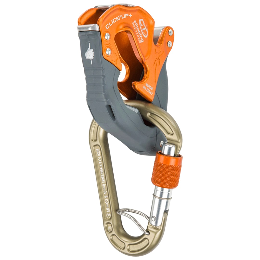 Przyrząd asekuracyjny Climbing Technology Click Up+ z karabinkiem - Orange