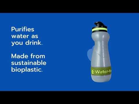 Butelka z filtrem Water-to-Go Sugarcane 550 ml - Euro Black
