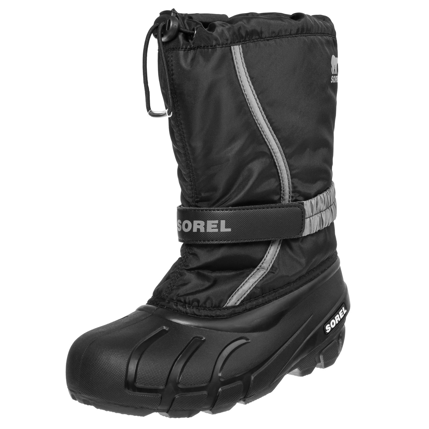 Buty śniegowce dziecięce Sorel Flurry Print Youth Boot - Black/City Grey