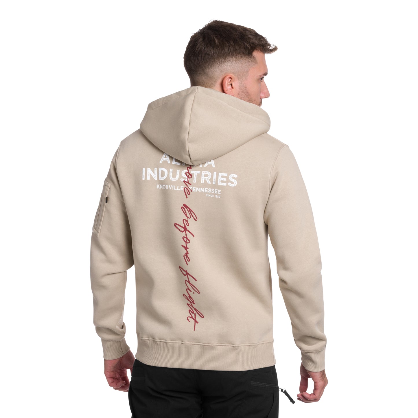 Bluza Alpha Industries Signature Back Print - Organic Beige