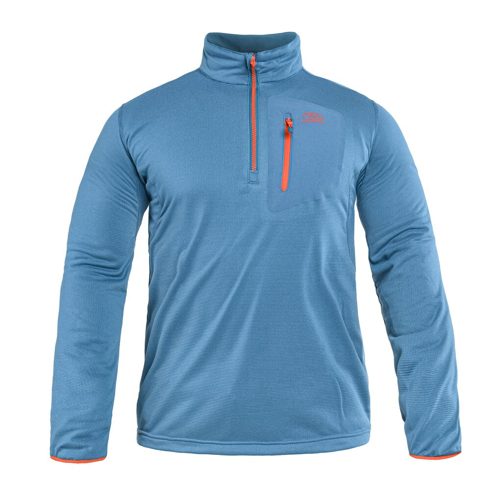Polar Highlander Outdoor Hirta Grid Fleece - Steel Blue