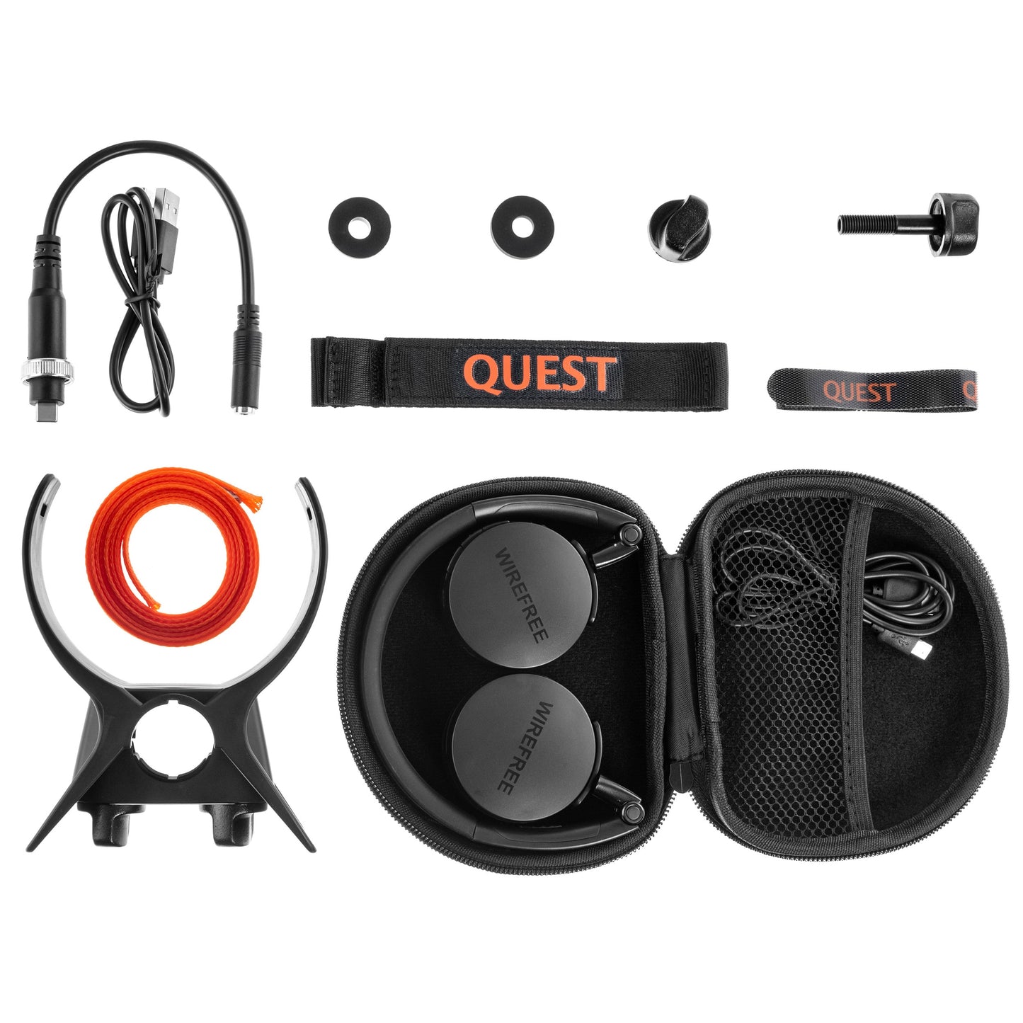 Wykrywacz metali Quest X10 IDMaxX + Słuchawki Bezprzewodowe + Xpointer Land Orange - zestaw