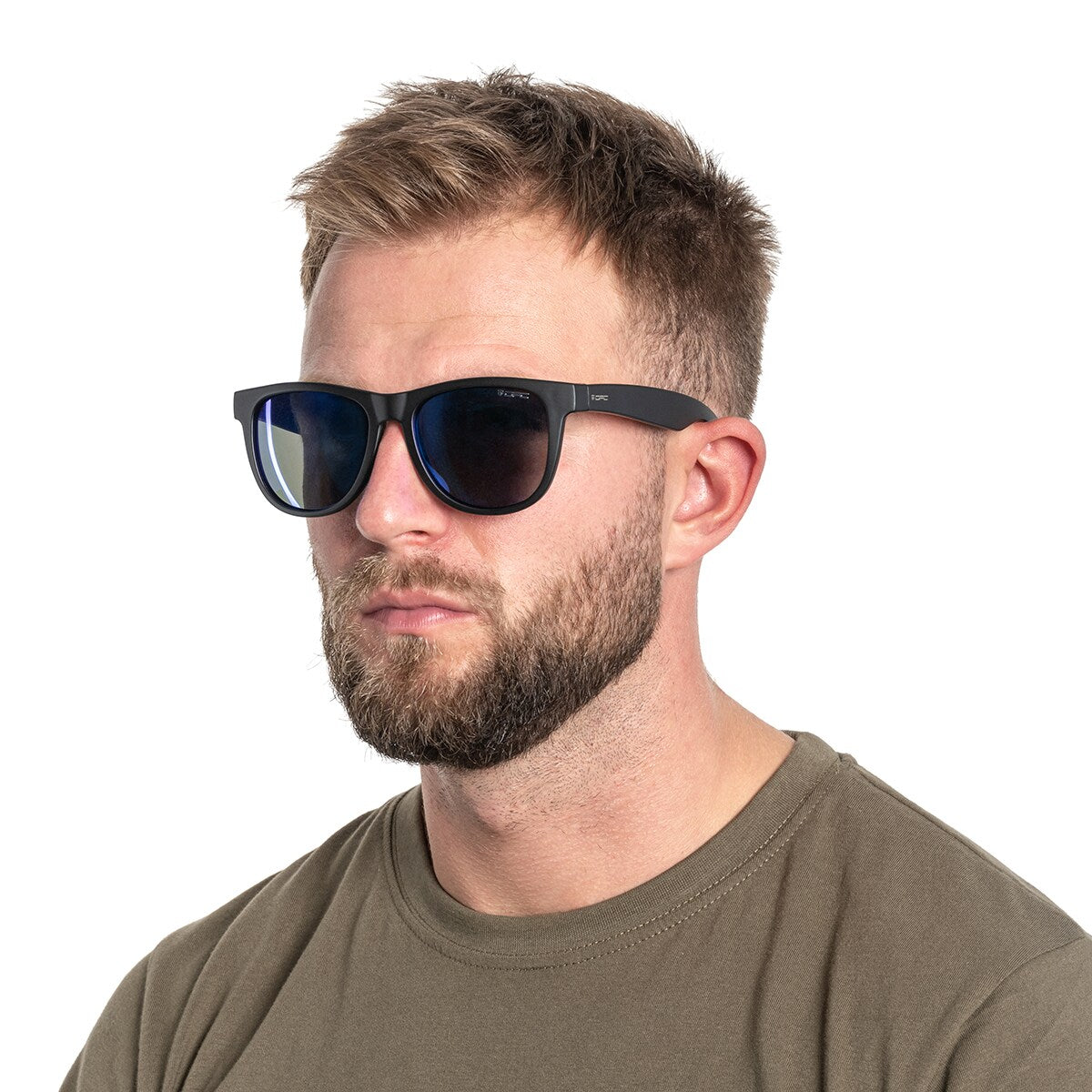 Okulary przeciwsłoneczne OPC Lifestyle Ibiza Blk Mat Blue z polaryzacją