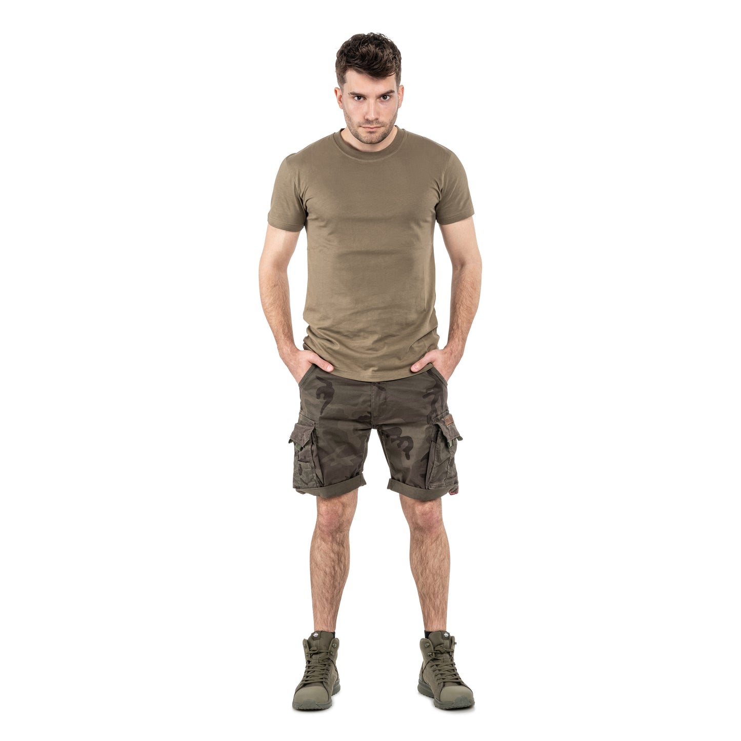 Szorty Alpha Industries Crew Short - Dark Olive Camo
