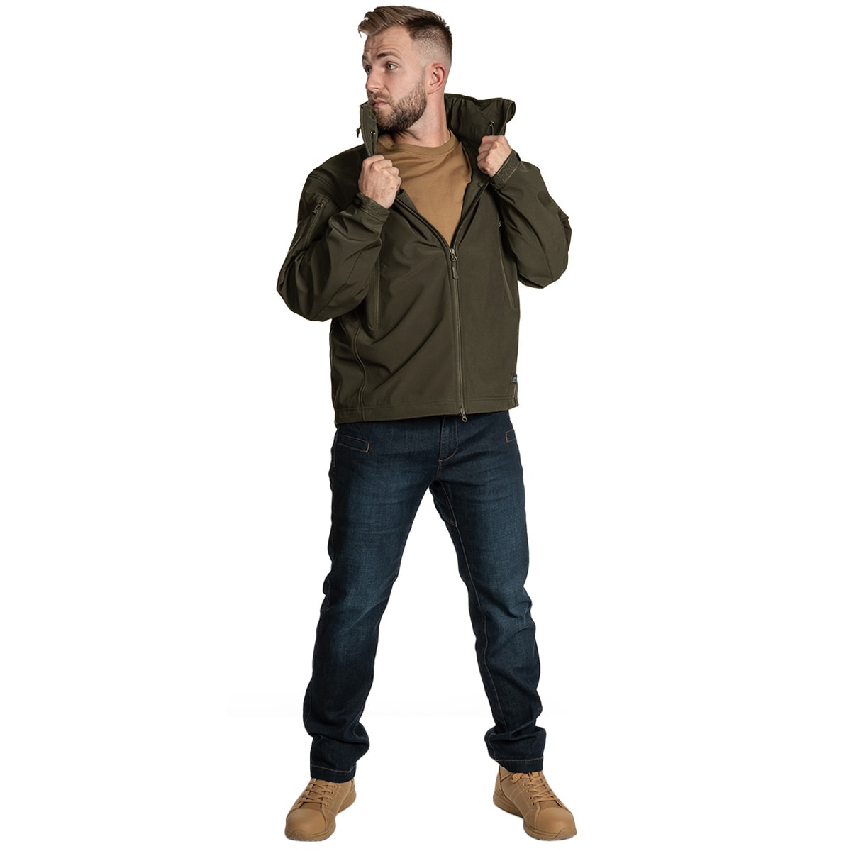 Kurtka Helikon Gunfighter Softshell Shark Skin Windblocker - Taiga Green