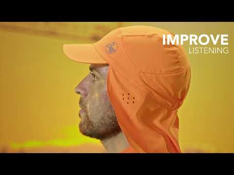 Czapka z daszkiem Buff Safety Pack Bimini Cap z osłoną karku - Solid Orange Fluor