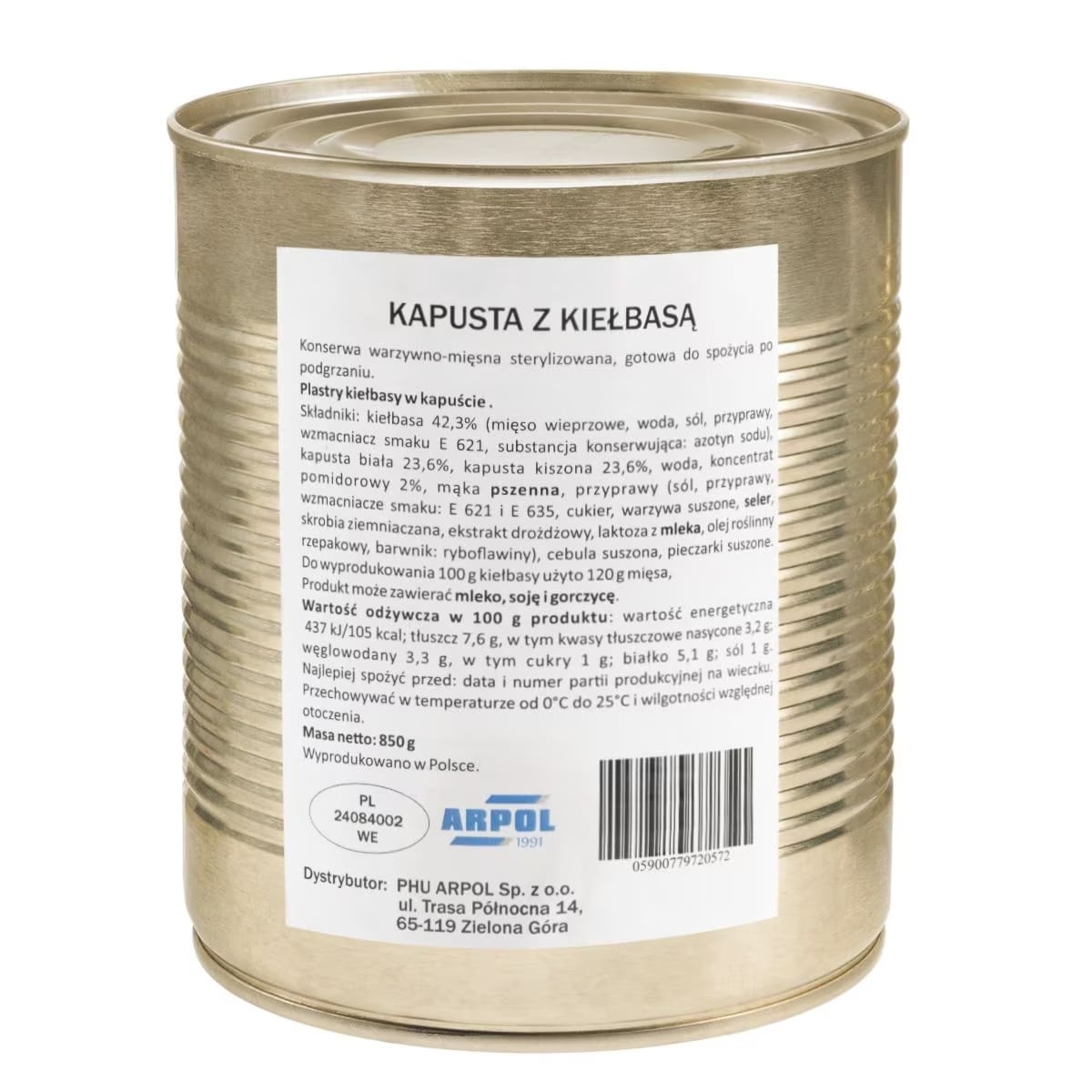 Chleb pytlowy 700 g + kapusta z kiełbasą Arpol 850 g - zestaw