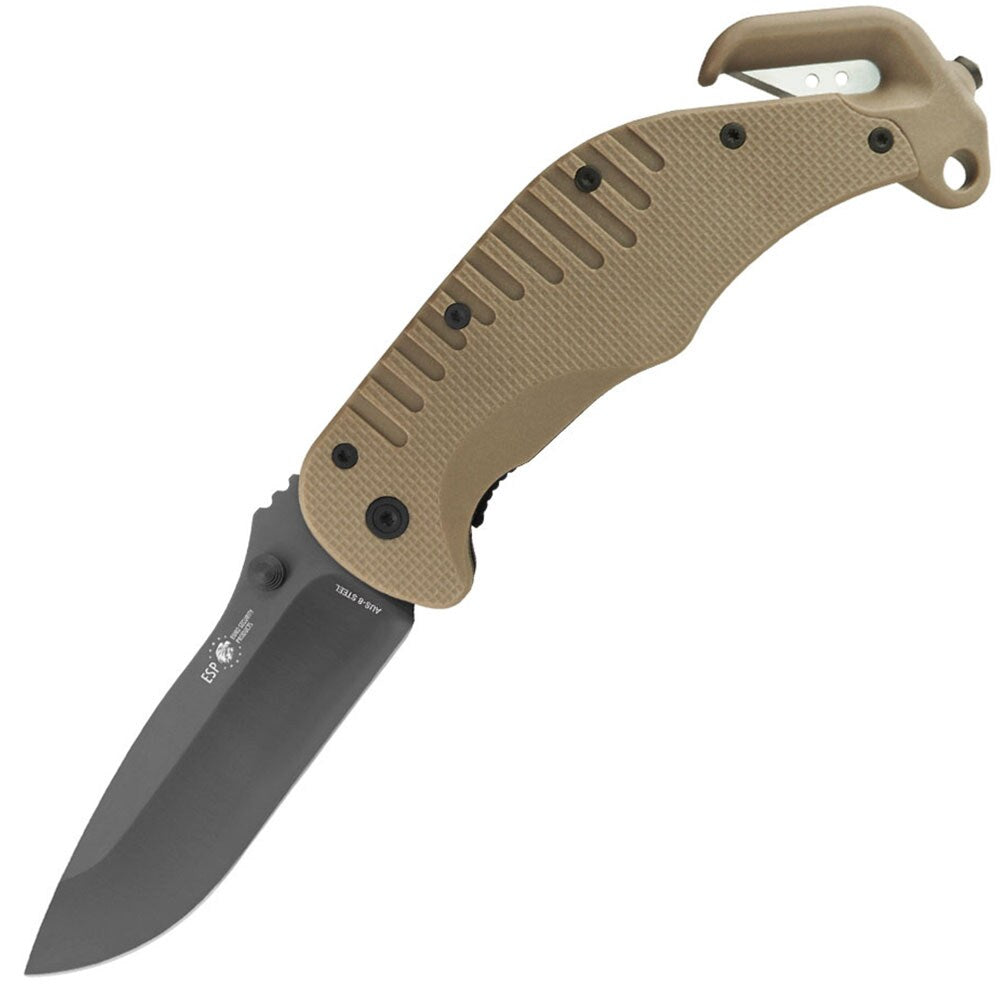 Nóż składany ratowniczy ESP RKK-01 Rescue Knife - Khaki