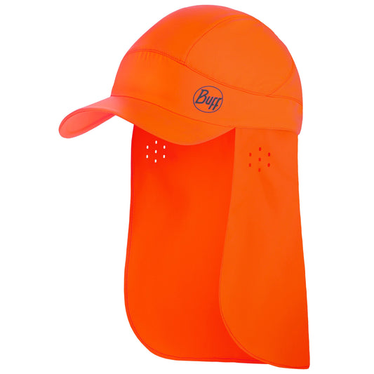 Czapka z daszkiem Buff Safety Pack Bimini Cap z osłoną karku - Solid Orange Fluor