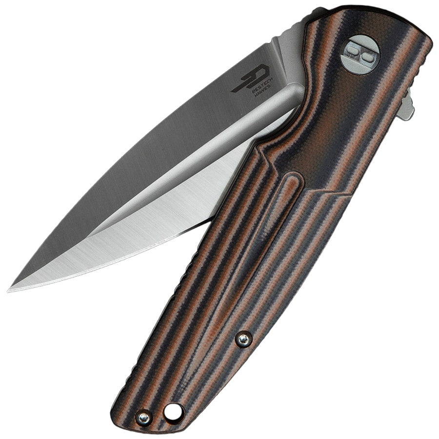Nóż składany Bestech Knives Fin Satin - Black/Orange/Beige