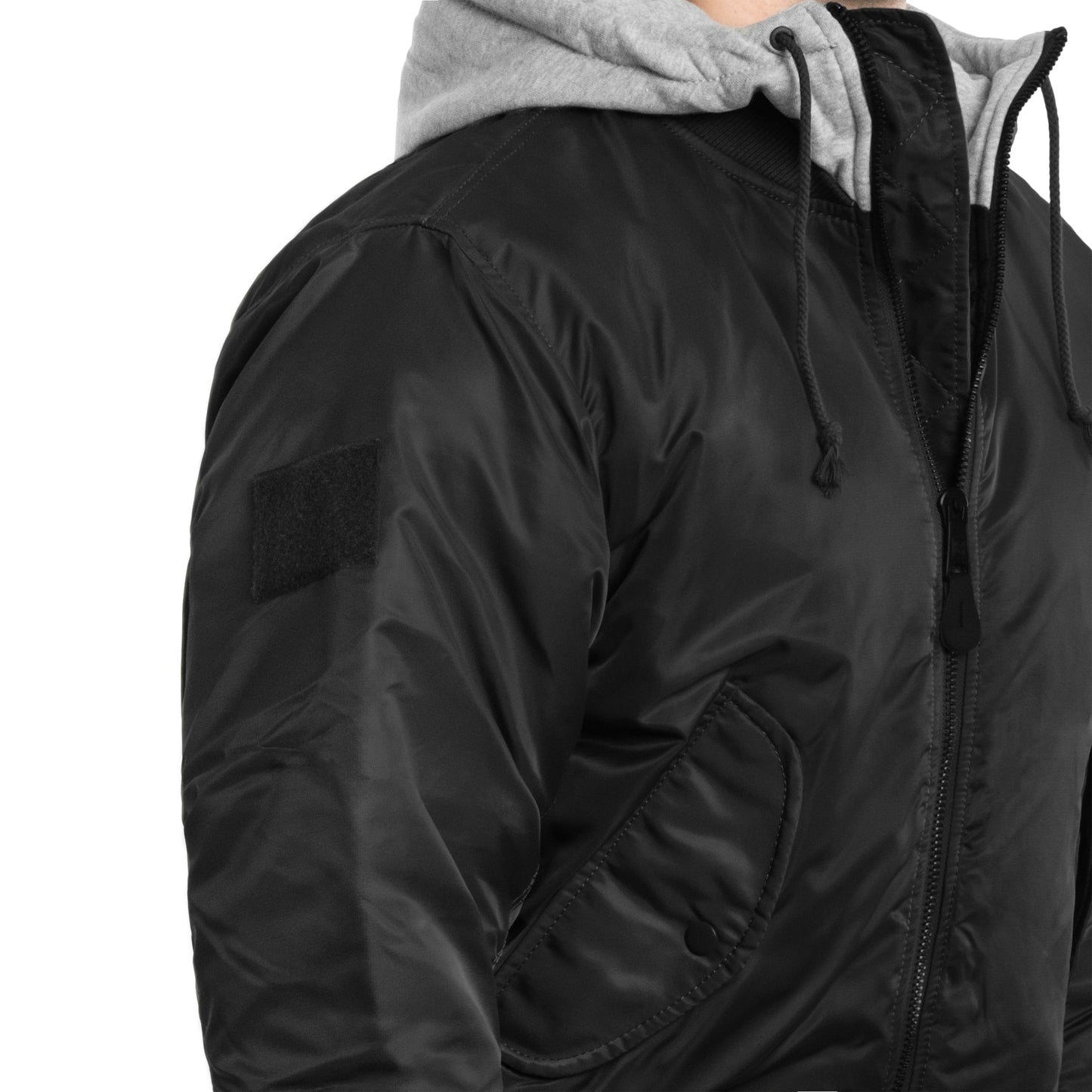 Kurtka Brandit MA1 Sweat Hooded Jacket - Black/Grey