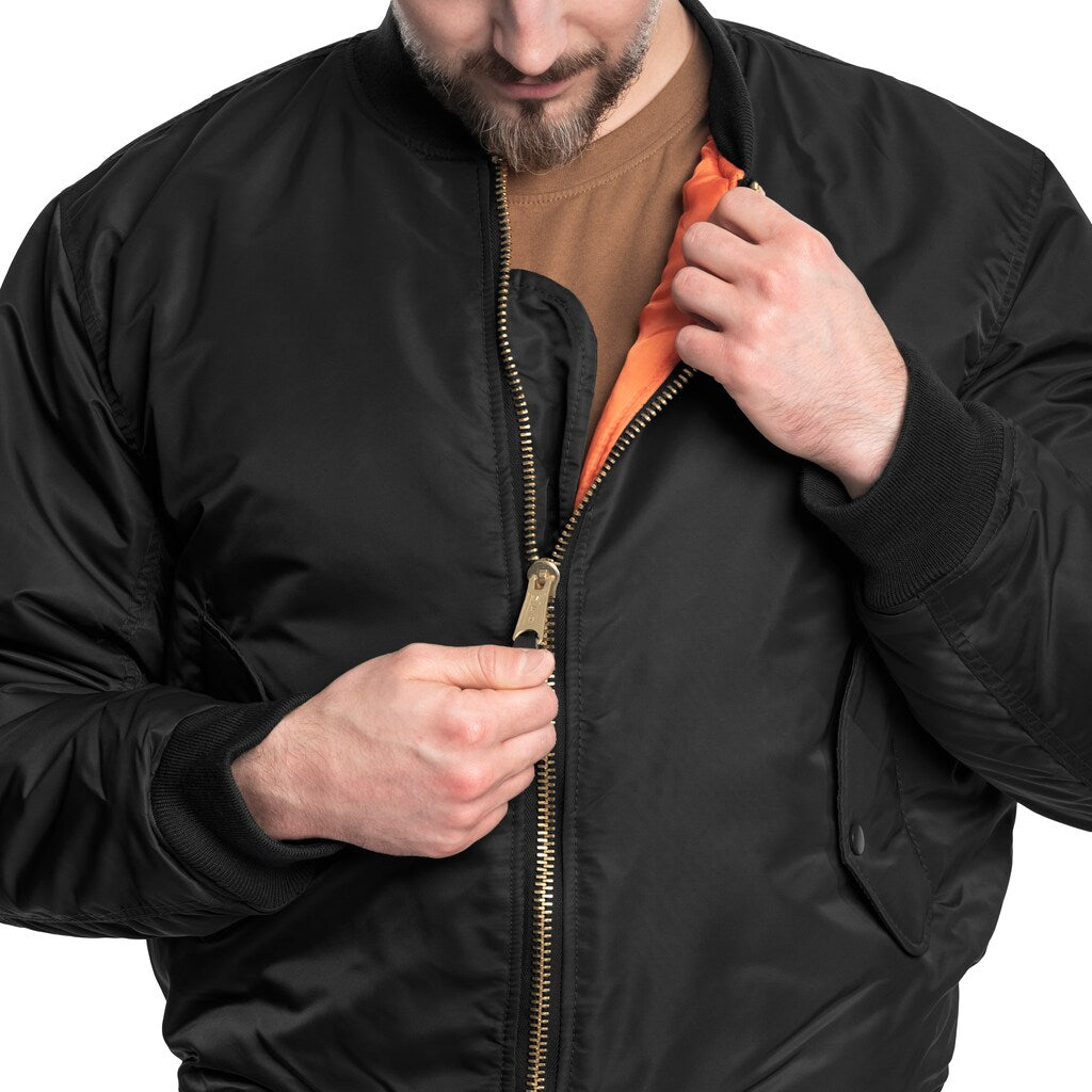 Kurtka MFH MA-1 US Flight Jacket - Black