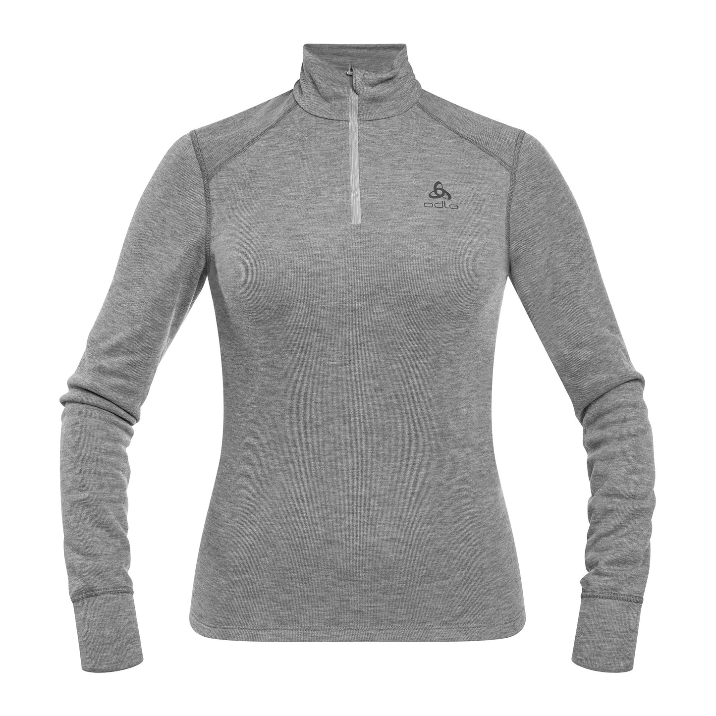 Koszulka termoaktywna damska Odlo Active Warm Base Layer Half-Zip - Grey Melange