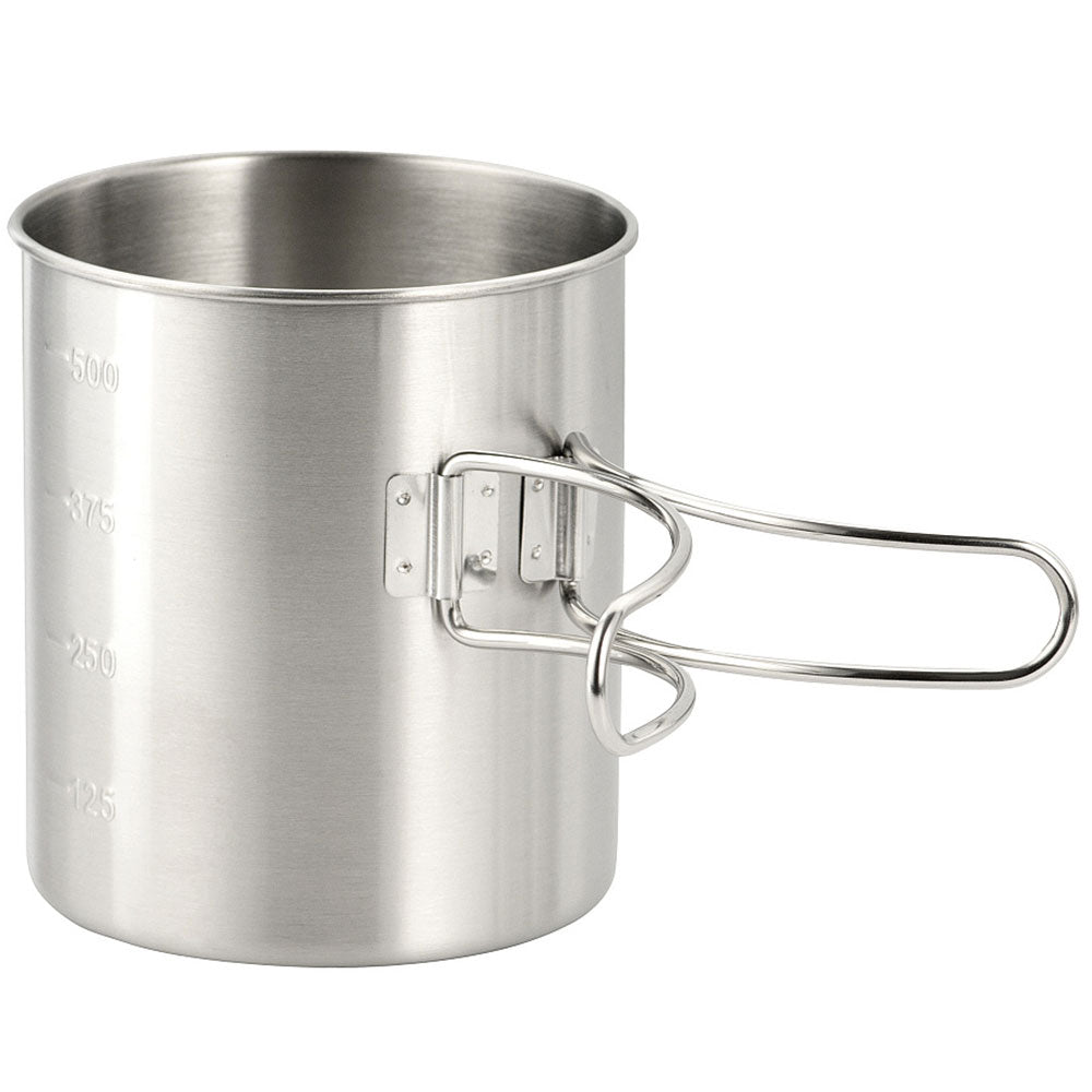Kubek stalowy M-Tac ze składanym uchwytem - 450 ml