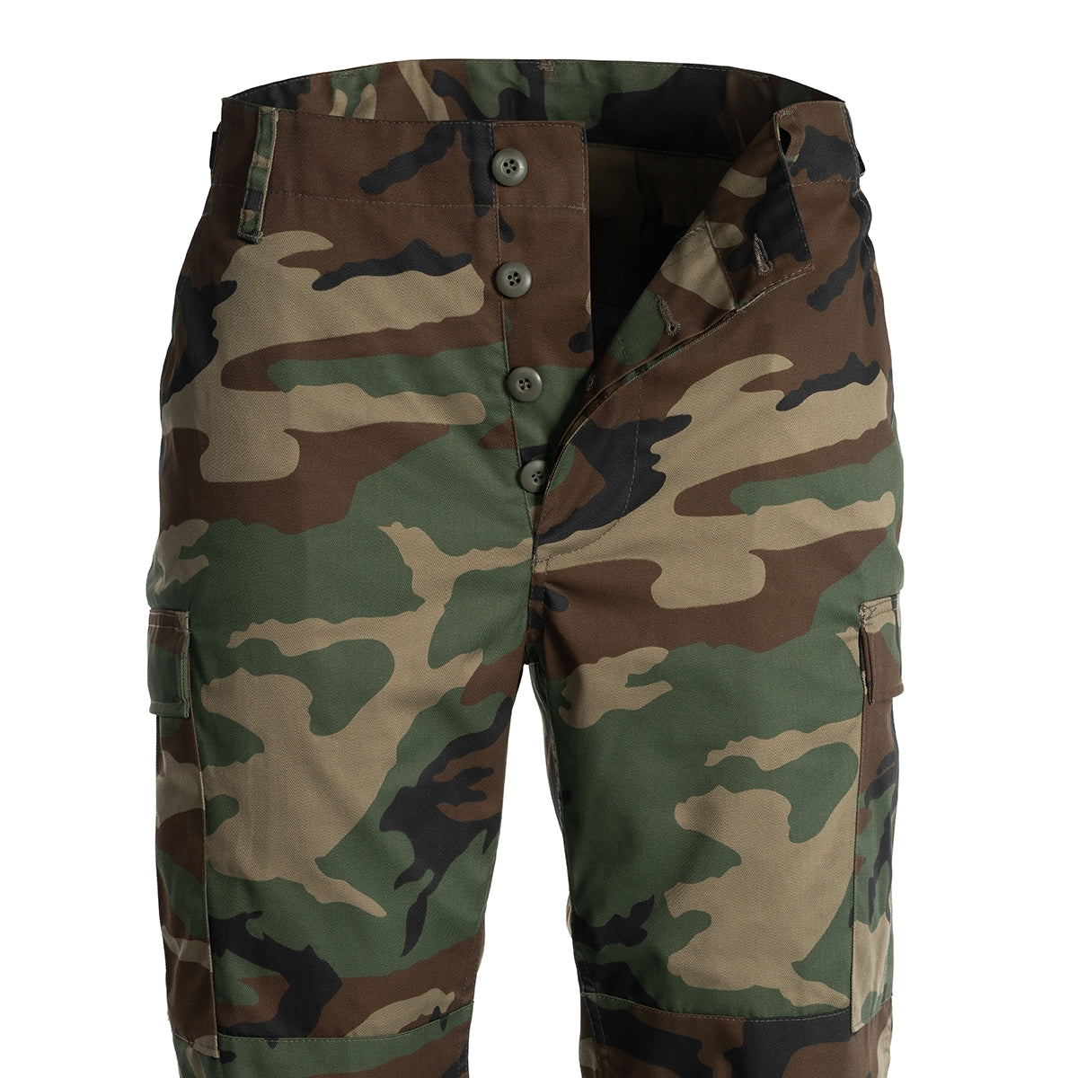 Spodnie wojskowe Mil-Tec wzmacniane BDU Woodland