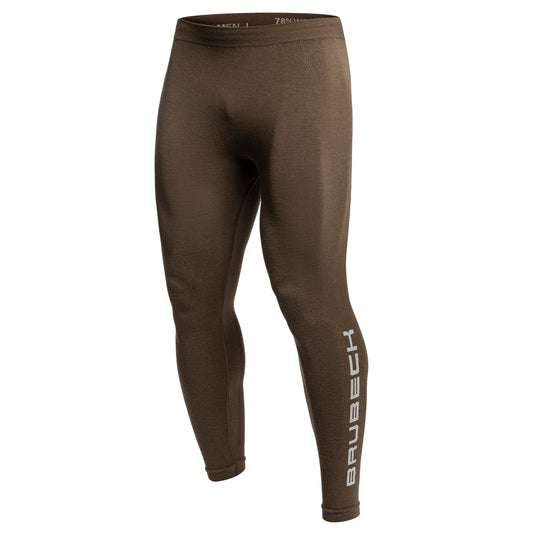 Legginsy termoaktywne męskie Brubeck Ranger Wool - Khaki