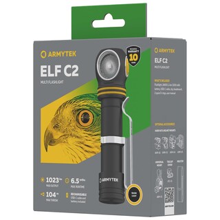 Latarka czołowa i kątowa Armytek Elf C2 USB-C Warm 4w1 - 1023 lumenów