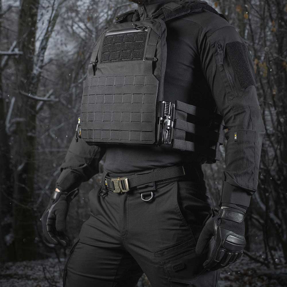 Kamizelka taktyczna typu Plate Carrier M-Tac Cuirass QRS Gen. II Black - na płyty rozmiar L/XL